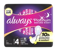 Always Platinum Sanitary Towels Secure Night (Size 4) With Wings 7Pads