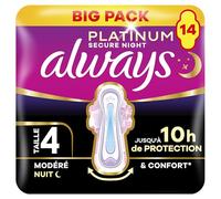 Always Platinum Sanitary Towels Size 4 Night x14