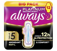 Always Platinum Sanitary Towels Size 5 Night x12