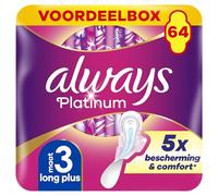 Always Platinum Sanitary Towels with Wings, Night, Medium to Bouncy Flow, Eco Size, 64 Individual Pockets (4 x 16), 5 Comfort Sizes