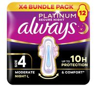 Always Platinum Size 4 Sanitary Pads With Wings Secure Night 12