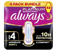 Always Platinum Secure Night Size 4 Sanitary Towels Wings VP 4x12ct