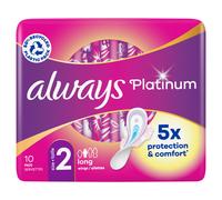 Pack of 10 Always Platinum Long Pads - Purple