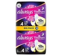 Always Platinum Ultra Secure Night with Wings Size 4 14 Pads