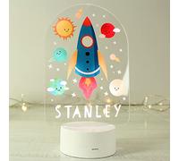 Always Present Personalised Space Rocket LED Colour Changing Night Light