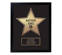 Always Present Personalised Walk of Fame Star Award Black Framed Print