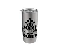 Always Protect Your Queen Chess Player Game Night Pawn Stainless Steel Insulated Tumbler