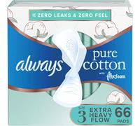 Always Pure Cotton Feminine Pads for Women, FlexFoam Pads