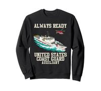 Always Ready U.S. Coast Guard US Flag - USCG Aux Veteran Sweatshirt