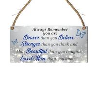 Always Remember’ Inspirational Wall Plaque - Encouraging Quote Sign with Elegant Butterfly Design, Motivational Home Decor, Bedroom or Office Wall Hanging (Large: 29 cm (H) × 13.5 cm (W))