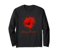 Always Remember Red Poppy Memorial Long Sleeve T-Shirt