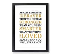 Always Remember Typography Framed Print | A2 Black Framed Wall Art | Ready to Hang | Modern Positive Affirmations Picture | Living Room Bedroom Lounge Office
