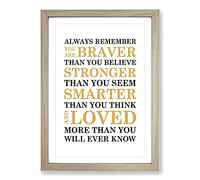 Always Remember Typography Framed Print | A2 Oak Framed Wall Art | Ready to Hang | Modern Positive Affirmations Picture | Living Room Bedroom Lounge Office