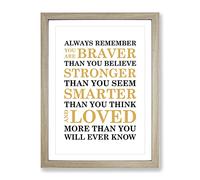 Always Remember Typography Quote Framed Print | A4 Oak Framed Wall Art | Ready to Hang | Modern Positive Affirmations Picture | Living Room Bedroom Lounge Office