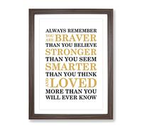 Always Remember Typography Quote Framed Print | A4 Walnut Framed Wall Art | Ready to Hang | Modern Positive Affirmations Picture | Living Room Bedroom Lounge Office