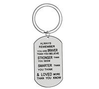 Always Remember You are Braver Than You Believe Keychain Son Keyring from Mum and Dad Durable Processing Multicolor