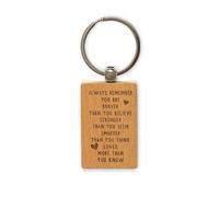 Always remember you are braver than you believe keyring | wooden engraved gift | inspirational gifts for women/Christmas keychain