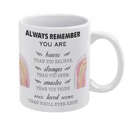 Always Remember You are Braver Than You Believe Rainbow Mug Funny Coffee Mug,Man Cave Prints,The Best Gift for Colleagues, Parents, and Grandparents, 110z Men and Women