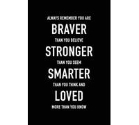 Always Remember You Are Braver Than You Believe Stronger Than You Seem Smarter Than You Think and Loved More Than You Know: Motivational Gift Journal ... to Help Motivate Through Daily Journaling