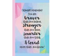 Always Remember You are Braver than you believe - Stronger than you seem & Smarter thank you think: Inspirational Journal - Blank Notebook ... Journals - Notebooks for Women & Girls)