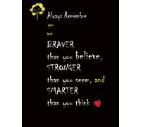 always remember ; you are braver than you believe , stronger than you seem & smarter thank you think: inspirational gift for girls / women ; daily diary for writing