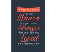 always remember you are braver than you belive stronger than you think and smarter than you think: Inspirational Journal Notebook to Write In for Women & Girls