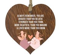 Always Remember You Are Loved More Than You Know, Dark Wooden Hanging Heart Sign Plaque, Friendship Gifts for Women, Birthday Gifts for Her, Positive Inspirational Gifts, Best Friend Cheer Up Gifts
