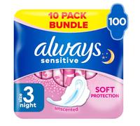 Always Sensitive Night Size 3 Sanitary Pads With Wings - 10 pcs