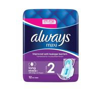 Always Maxi Long Sanitary Towels With Wings Size 2 12 Pads