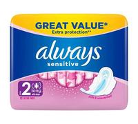 Always Sensitive Long Ultra (Size 2) Sanitary Towels Wings 12 Pads