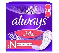 Always Soft Like Cotton Normal Panty Liners 18 Liners, 0% perfume, Cottony Soft Layer To Feel Nothing But Freshness