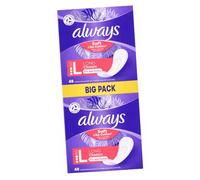 Always Soft Like Cotton Panty Liners Long Classic 96x Unscented Pantyliners (Pack of 2x48), 0% Perfume, Big Pack, Comfortable Daily Protection, Gentle on Skin