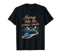 Always Take The Scenic Route Car Adventure Graphic T-Shirt