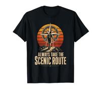 Always Take The Scenic Route Hiking Hiker Nature Gift Retro T-Shirt