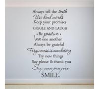 Always Tell The Truth use Kind Words Family Rules Inspirational Quotes Posted on The Wall Stickers 80X120CM
