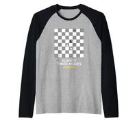 Always Three Moves Ahead Chess Grandmaster Strategy Player Raglan Baseball Tee