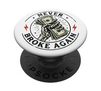 Always Tired Never Broke Funny Bitcoin Money PopSockets Adhesive PopGrip