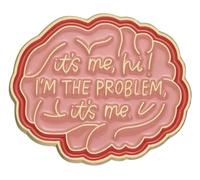 Always tired pin, pin for the social battery, statement brooch with saying, Klein, Non-precious metal