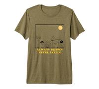 Always Trippin Never Fallin Whimsical Nature Mushroom Hiking Premium T-Shirt