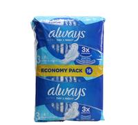 Always Ultra Day & Night Sanitary Pads (Size 3) with Wings 16 Pads - Super Absorbent and Ultra Thin