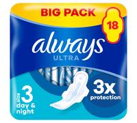 Always Ultra Day & Night Sanitary Towels Size 3 - 18 Pads
