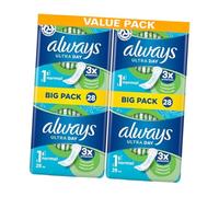 Always Ultra Day Sanitary Pads Size 1 Normal - 56 Pads (2 Packs of 28) Big Pack for Reliable Daytime Protection and Comfort