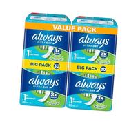 Always Ultra Day Sanitary Pads Size 1 Normal - 60 Pads (2 Packs of 30) Big Pack for Reliable Daytime Protection and Comfort