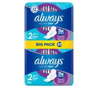 Always Sanitary Pads Ultra Duo Long Plus with Wings – Size 2, Super Absorbent – 20 Pads