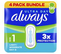 Always Ultra Day Sanitary Towels Normal (Size 1) With Wings 4 x 30 Pads, Super A