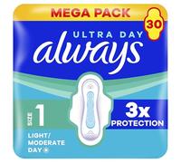 Always Ultra Day Sanitary Towels Normal (Size 1) With Wings 4 x 30 Pads, Super Absorbent And Ultra Thin, For Menstrual Periods