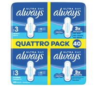 Always Ultra Day Size 3 Sanitary Pads with Wings 40 Pack
