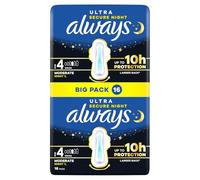 Always Ultra Sanitary Towels Secure Night (Size 4) Wings x16 Pads