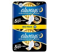 Always Sanitary Towels Ultra Secure Night Extra Super Absorbent Ultra Thin With Wings Size 5 14 Pads