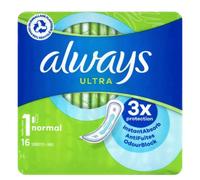 Always Ultra Normal Day Size 1 Sanitary Pads - 16 pcs